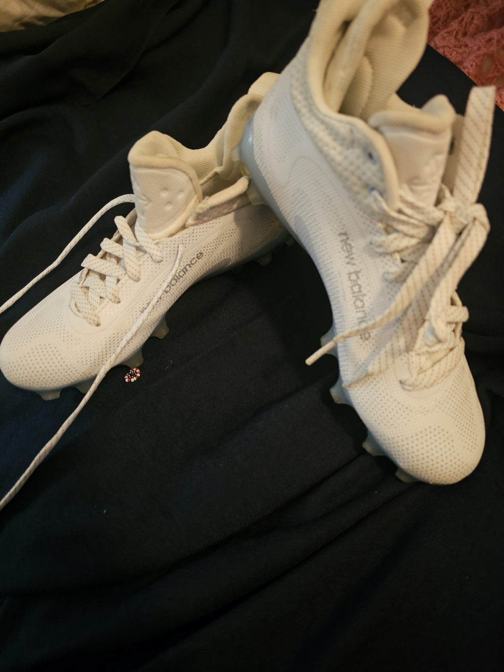 New Balance Freeze LX V4 Lacrosse Cleats White Silver Men 4.5/Women6 E U C